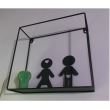 Set decoratiune semn toaleta, Krodesign Boy&Girl, lungime 16 cm, negru