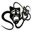 Decoratiune perete Krodesign Theater Mask, diametru 50x34 cm, negru