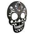 Ceas de perete metalic Krodesign Skull, diametru 45 cm, negru