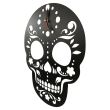 Ceas de perete metalic Krodesign Skull, diametru 45 cm, negru