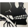 Decoratiune perete Krodesign Skull&Rose, diametru 53 cm, negru