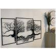 Set 3 decoratiuni perete Krodesign Tree Kiss, negru, 71 cm, grosime 2 mm