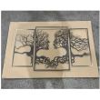 Set 3 decoratiuni perete Krodesign Tree Kiss, negru, 71 cm, grosime 2 mm