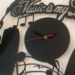 Ceas de perete metalic Krodesign Music is my Life, diametru 60 cm, negru