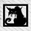 Decoratiune metalica de perete Krodesign Angry Cat, 60 cm, grosime 1.5 mm