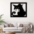 Decoratiune metalica de perete Krodesign Angry Cat, 60 cm, grosime 1.5 mm
