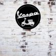 Decoratiune metalica de perete Krodesign KRO-1049, Vespa, diametru 50 cm, negru, grosime 1.5 mm