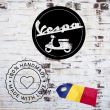 Decoratiune metalica de perete Krodesign KRO-1049, Vespa, diametru 50 cm, negru, grosime 1.5 mm