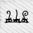 Decoratiune metalica de perete Krodesign Three Cats, 60 cm, grosime 1.5 mm