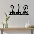 Decoratiune metalica de perete Krodesign Three Cats, 60 cm, grosime 1.5 mm