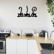 Decoratiune metalica de perete Krodesign Three Cats, 60 cm, grosime 1.5 mm
