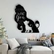 Decoratiune metalica de perete Krodesign KRO-1062, Lion King, lungime 55 cm, negru, grosime 1.5 mm