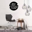 Decoratiune metalica de perete Krodesign Music Please, diametru 50 cm, negru, grosime 1.5 mm