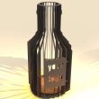 Incalzitor de terasa/gradina, Krodesign KRO-1083 Bottle, Otel, Negru, inaltime 1500 mm, grosime 3 mm