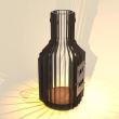 Incalzitor de terasa/gradina, Krodesign KRO-1083 Bottle, Otel, Negru, inaltime 1500 mm, grosime 3 mm