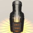 Incalzitor de terasa/gradina, Krodesign KRO-1083 Bottle, Otel, Negru, inaltime 1500 mm, grosime 3 mm