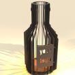 Incalzitor de terasa/gradina, Krodesign KRO-1083 Bottle, Otel, Negru, inaltime 1500 mm, grosime 3 mm