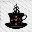 Ceas de perete metalic Krodesign Coffee Mug, diametru 50 cm, negru