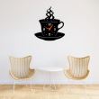 Ceas de perete metalic Krodesign Coffee Mug, diametru 50 cm, negru