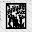 Decoratiune metalica de perete Krodesign Jazz Wall, 60 cm, grosime 1.5 mm