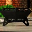 Vatra pentru terasa/gradina, Diamond Fire Pit KRO-1089, Otel, Negru, diametru 611 mm, grosime 3 mm