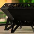 Vatra pentru terasa/gradina, Diamond Fire Pit KRO-1089, Otel, Negru, diametru 611 mm, grosime 3 mm