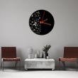 Ceas de perete metalic Krodesign Flowers KRO-1091, diametru 50 cm, negru