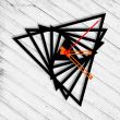 Ceas de perete metalic Krodesign Triangle KRO-1092, diametru 50 cm, negru
