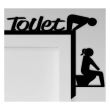 Decoratiune semn Toilet Krodesign, dimensiune 30x30 cm, negru