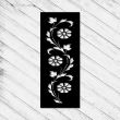 Decoratiune perete Krodesign KRO-1102 Flower Panel, dimensiune 300x1200 mm, negru
