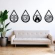 Set 4 decoratiuni Krodesign Four Elements KRO-1113, dimensiune 35 cm, negru
