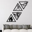 Set 4 decoratiuni Krodesign Four Elements KRO-1114, dimensiune 35 cm, negru