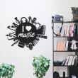 Decoratiune metalica de perete Krodesign I Love Music KRO-1117, lungime 60 cm, negru, grosime 1.5 mm