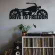 Decoratiune metalica de perete Krodesign Drive to Freedom KRO-1118, lungime 80 cm, negru, grosime 1.5 mm