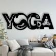 Decoratiune metalica de perete Krodesign Yoga KRO-1121, dimensiune 80 cm, negru, grosime 1.5 mm