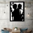 Decoratiune metalica de perete Krodesign Jazz Music, dimensiune 60 cm, negru, grosime 1.5 mm