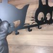 Suport chei cu 5 agatatori, Krodesign Three Cats KRO-1129, 60x30 cm, Negru