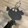 Decoratiune gradina / ghiveci Krodesign Big Chicken KRO-1130, metal, inaltime 64 cm