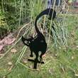 Decoratiune gradina / ghiveci Krodesign Back Cat KRO-1140, metal, inaltime 61 cm