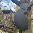Decoratiune gradina / ghiveci Krodesign Big Cat KRO-1141, metal, inaltime 63 cm