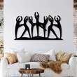 Decoratiune metalica de perete Krodesign KRO-1148, Ballerina Dance, lungime 60 cm, negru, grosime 1.5 mm