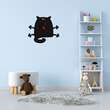 Ceas de perete metalic Krodesign Cat KRO-1158, diametru 50 cm, negru