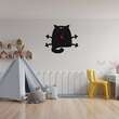 Ceas de perete metalic Krodesign Cat KRO-1158, diametru 50 cm, negru