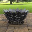 Vatra pentru terasa sau gradina Krodesign Leaf Pit, 1055x500 mm, negru