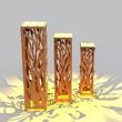 Coloana pentru gradina Rustic Rusty-3, Otel, cu vas decor, 800x200x200 mm