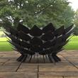 Vatra pentru terasa sau gradina Krodesign Leaf Pit, 1055x500 mm, negru