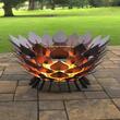 Vatra pentru terasa sau gradina Krodesign Leaf Pit, 1055x500 mm, negru