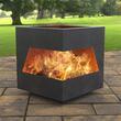Incalzitor pentru terasa/gradina, Modern Cube-2, Otel, Negru, 600x600x650 mm, grosime 3 mm
