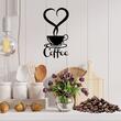Decoratiune metalica de perete Krodesign Coffee Cup KRO-1208, dimensiune 60 cm, negru, grosime 1.5 mm