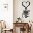 Decoratiune metalica de perete Krodesign Coffee Cup KRO-1208, dimensiune 60 cm, negru, grosime 1.5 mm
